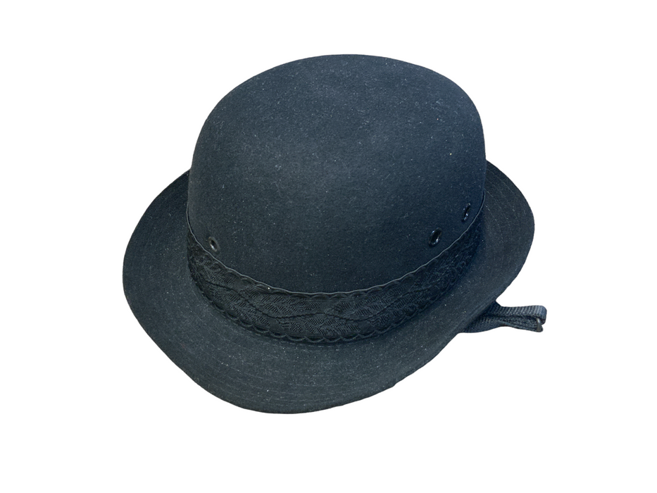 Black Bowler Hat with Black Band Fancy Dress TV Theatre Party Grade A