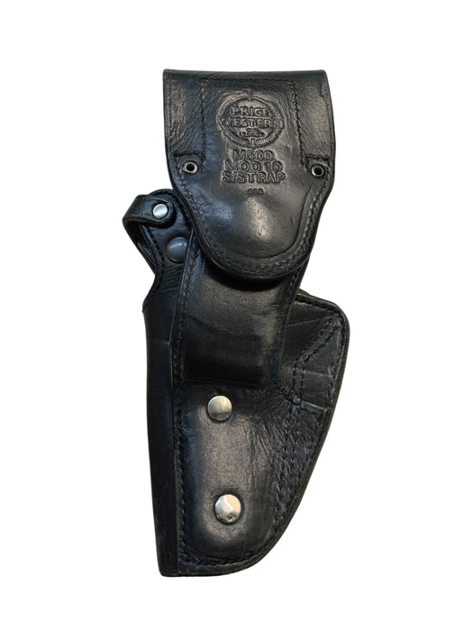 Price Western Leather Black Leather 2” Belt Gun Holster GH68