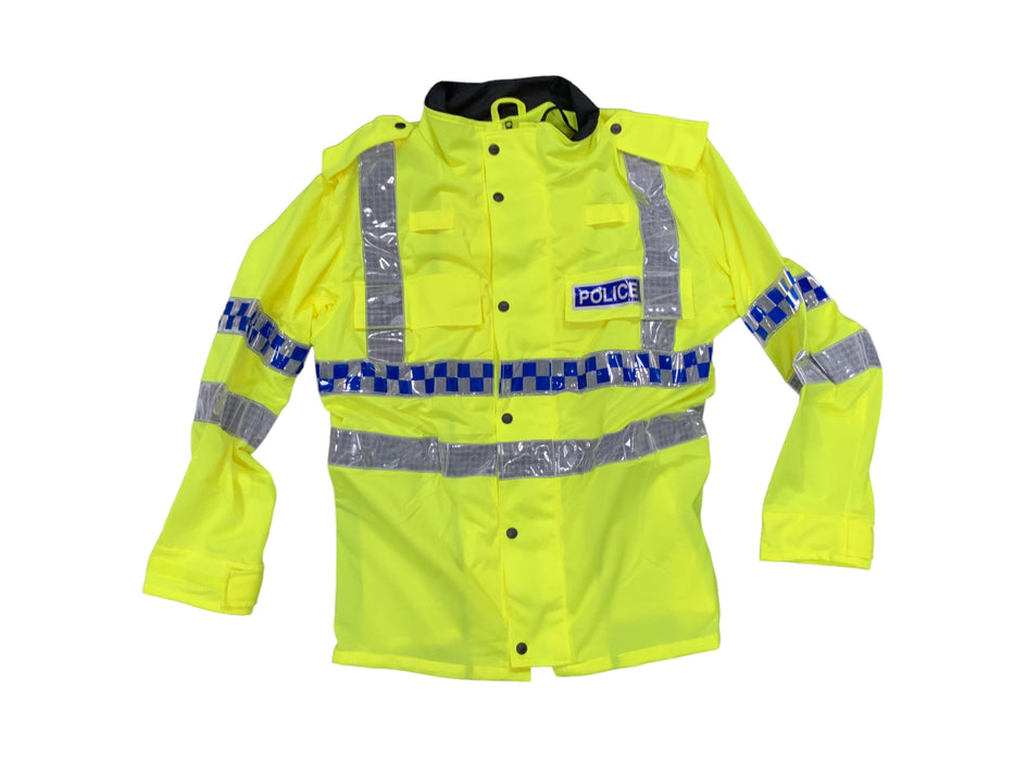 Police Badged Hi Vis Lightweight Reflective Overcoat Jacket
