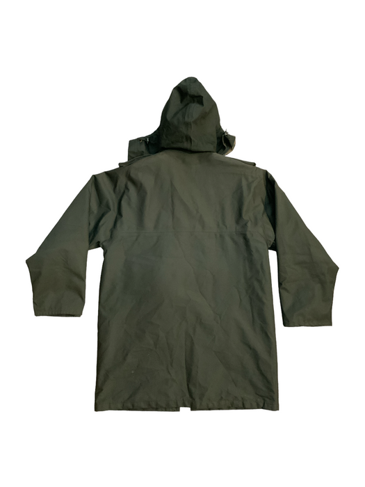 Men's Black 3/4 Length Goretex Waterproof Hooded Rain Coat Security BGC03B