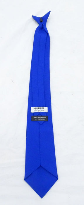 New Long Blue Clip On Tie Smart Dress Security Doorman Fancy Dress