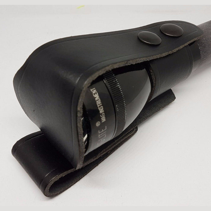 MagLite 2-C Cell Leather Torch Holder With 50mm Belt Loop Duty Belt Pouch