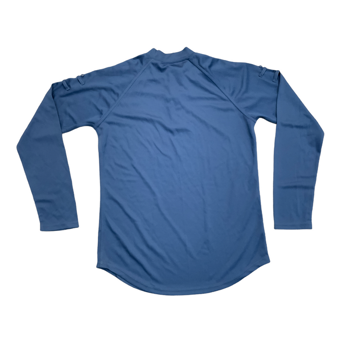 Male Blue Breathable Long Sleeve Wicking Shirt With Arm Epaulette Security