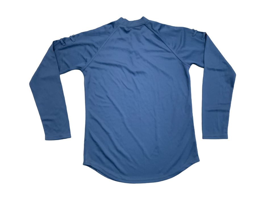 Male Blue Breathable Long Sleeve Wicking Shirt With Arm Epaulette Security