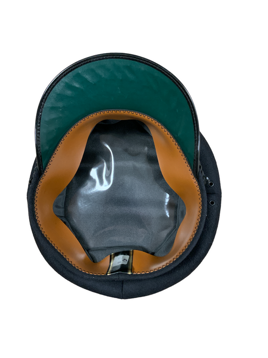 Black Peaked Cap Silver Braided Band Cord Theatre Film TV SBPKCAP1B