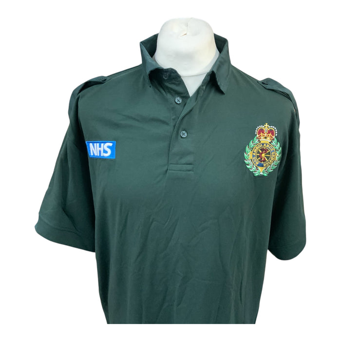 NHS Branded Ex Ambulance Short Sleeve Polo Shirt Green GPS02A