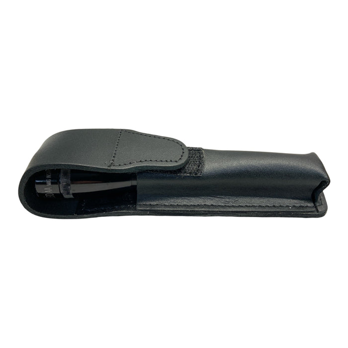 LED Mini MagLite Flashlight Maglite Torch Leather Belt Holder Black OFF-TMAG06