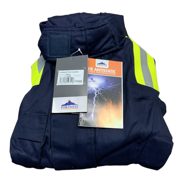 Portwest FR98 Bizflame Wildland Fire Coverall XL NEW FIRECOV01N