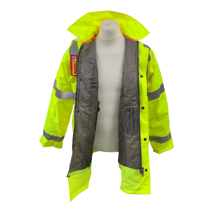 Hi-Vis Constructors Traffic Jacket Quilted Lining Yellow Large OJ254N