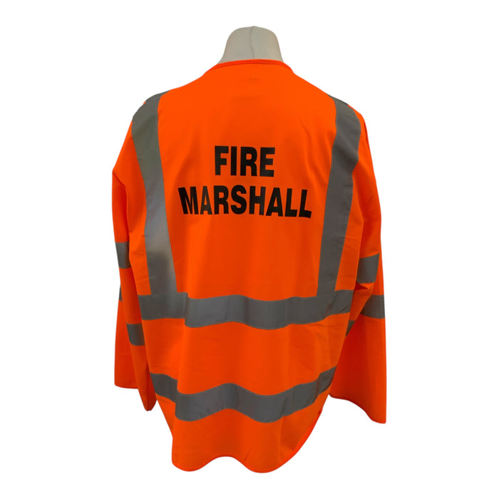Hi-Vis Fire Marshall Long Sleeve Lightweight Vest Orange OHVVEST-02-A