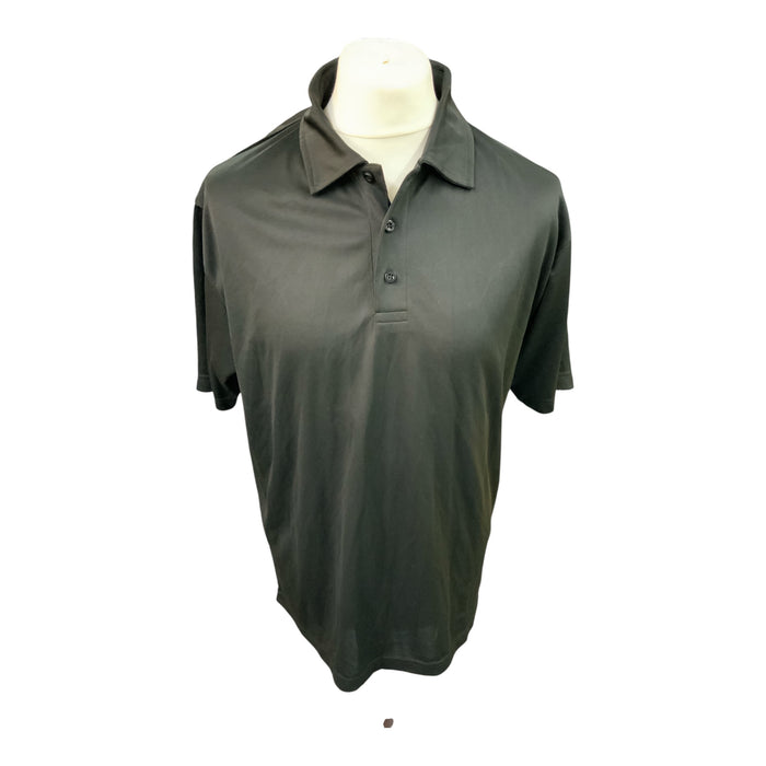 Black Wicking Breathable Polo Shirt With Short Sleeves WKS82A