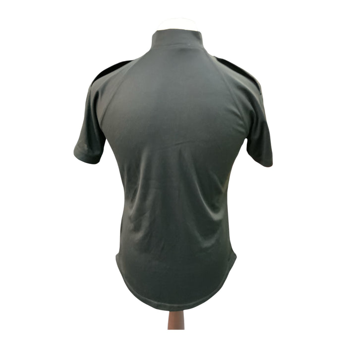 Female Black Police Branded Short Sleeve Wicking Shirt Epaulettes WKS85FA