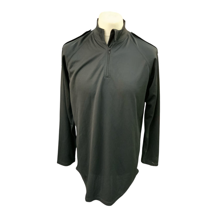 Male Black Long Sleeve Epaulettes Shirt Police Branded WKS86A