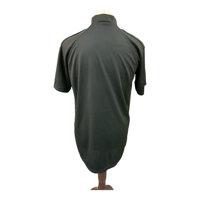 Male Black Police Branded Short Sleeve Wicking Shirt Epaulettes WKS85MA