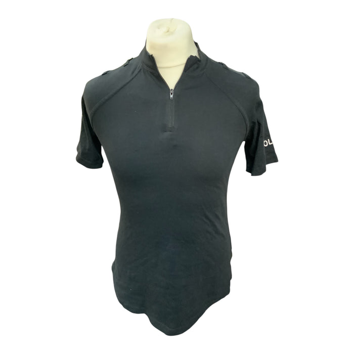 Female Black Police Branded Short Sleeve Wicking Shirt WKS89FA
