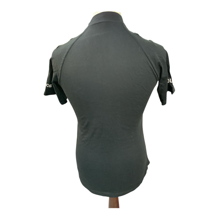 Female Black Police Branded Short Sleeve Wicking Shirt WKS89FA