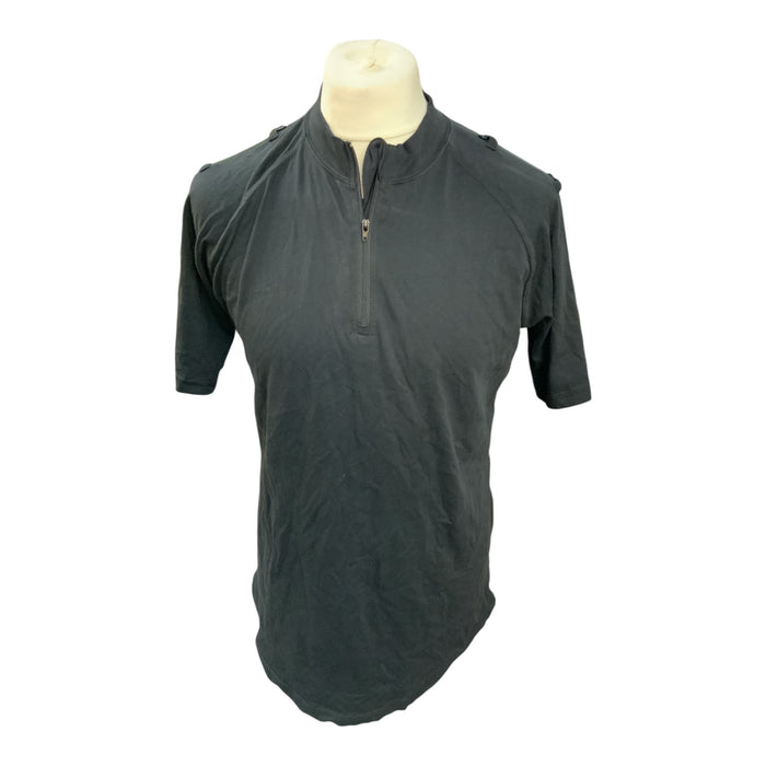 Male Black Police Branded Short Sleeve Wicking Shirt WKS89MA