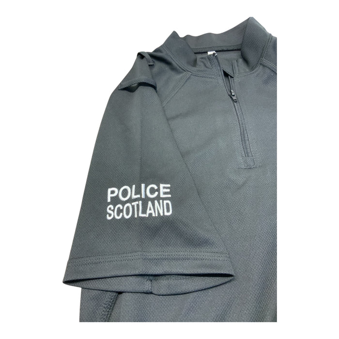 Female Police Branded S/S Wicking Shirt Black Police Scotland WKS92FA