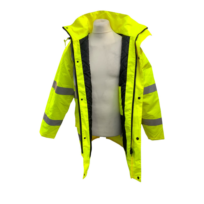 HiVis Yellow Unbranded Medium 3/4 Length Jacket Coat OJ260A