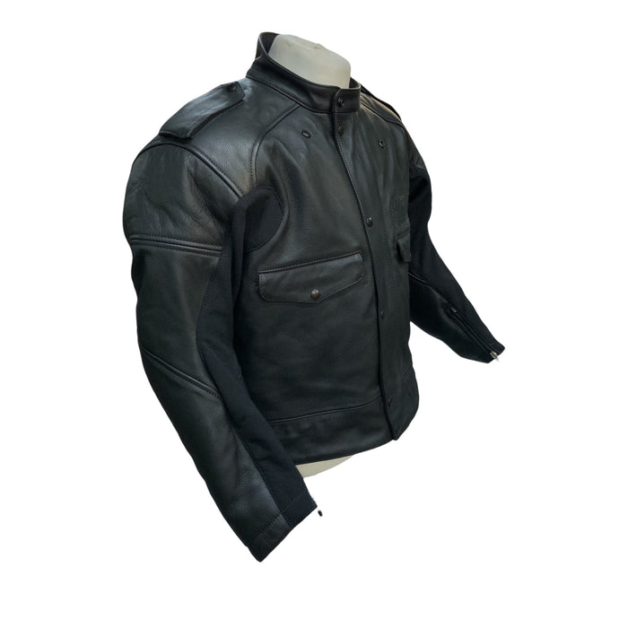 BKS Motorcycle Leather Jacket High Performance Black 48" BKSJKT05AN