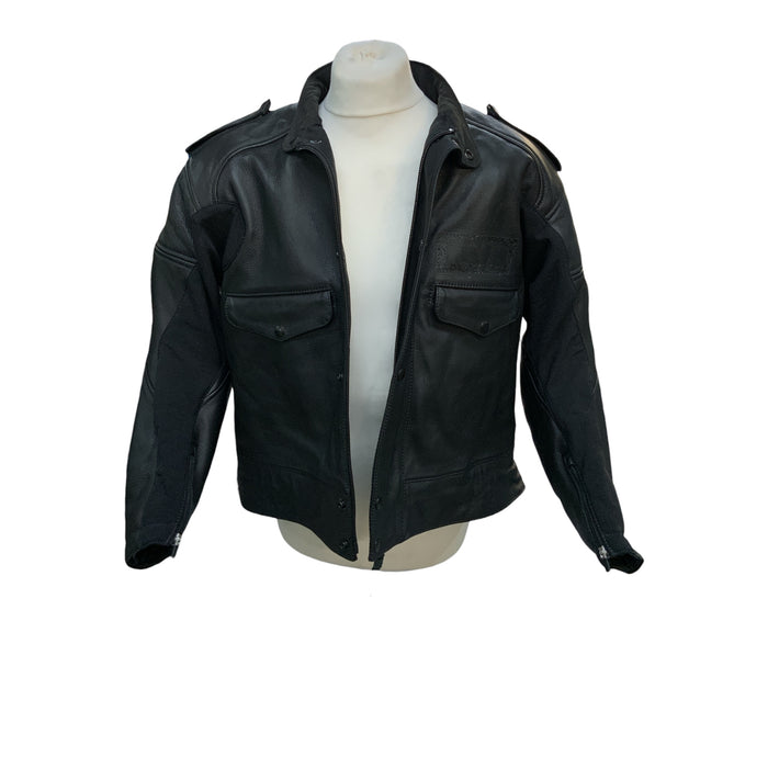 BKS Motorcycle Leather Jacket High Performance Black 48" BKSJKT05AN
