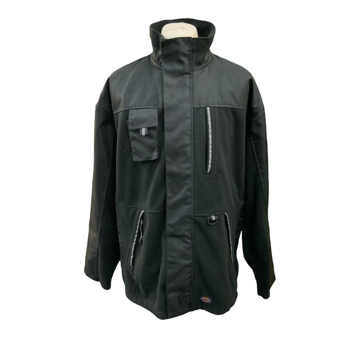 Dickies Eisenhower Fleece Jacket Black Workwear Coat EH63700 2XL OF52A