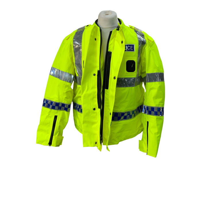 Hi Vis Yaffy Motorcycle Bomber Jacket Police Branded HVC02APOLICE