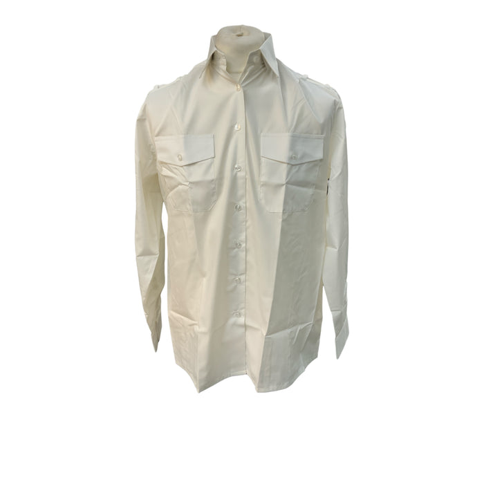 Sugdens Doubletwo Ladies Long Sleeve White Shirt Blouse With Epaulettes FSWLS01N