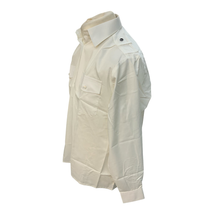 Sugdens Doubletwo Ladies Long Sleeve White Shirt Blouse With Epaulettes FSWLS01N
