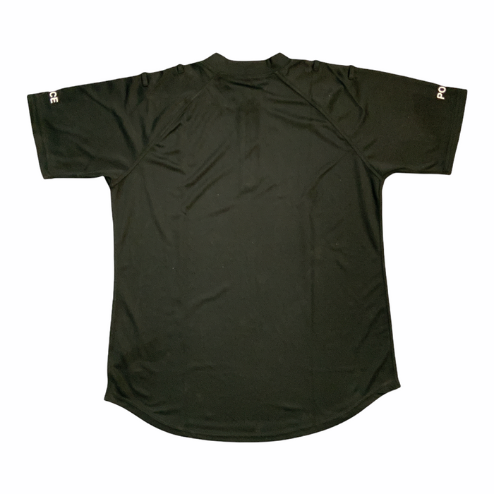 Male Black Police Branded Breathable Short Sleeve Wicking Shirt Top WKS17MB