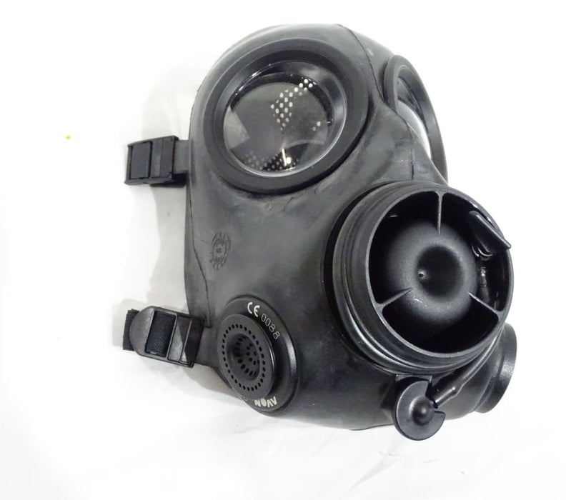 Avon FM12 Gas Mask Respirator Single Port FM12PLAINB Scratched Lens