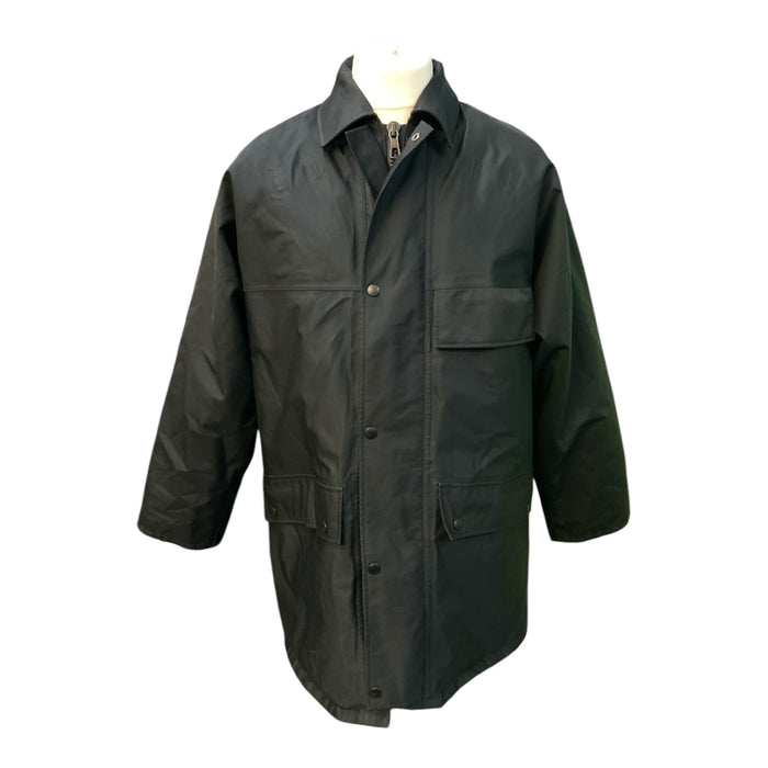Goretex Ex Police Waterproof Black Lined 3/4 Length Rain Coat Medium OJ204B