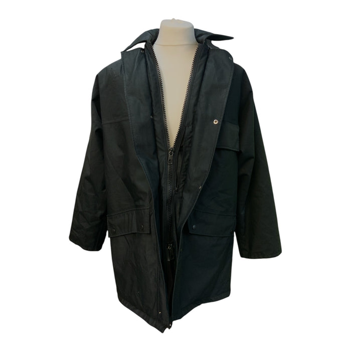 Goretex Ex Police Waterproof Black Lined 3/4 Length Rain Coat Medium OJ204B