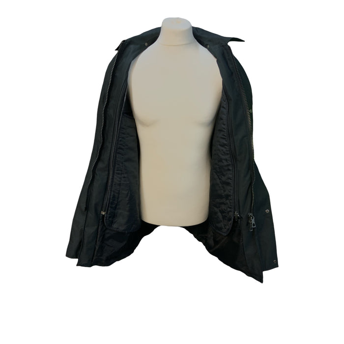 Goretex Ex Police Waterproof Black Lined 3/4 Length Rain Coat Medium OJ204B