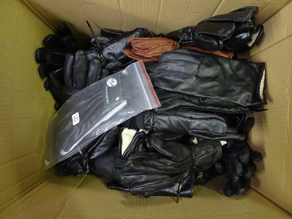 Job Lot Wholesale 40 Leather / Textile Gloves Brown & Black GLOVESJOBLOT1