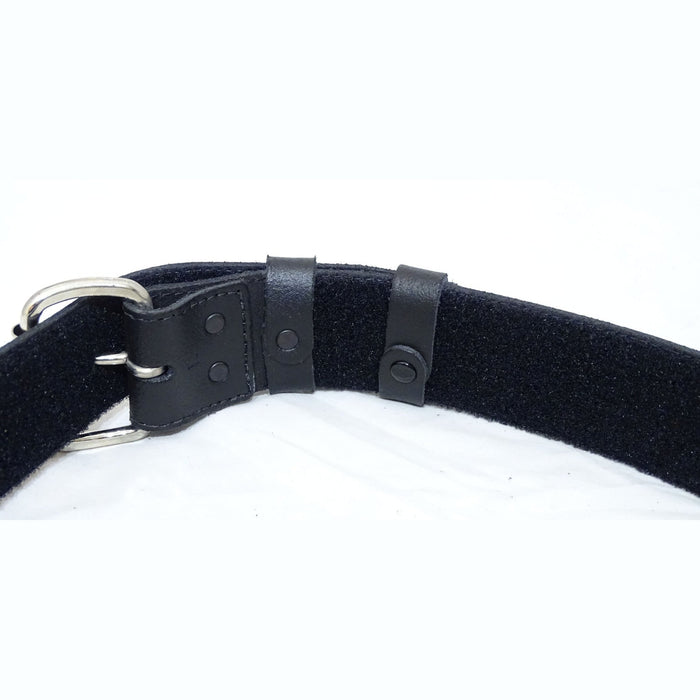 Black Leather 2" Duty Belt With Hook & Loop Lining And Silver Buckle Grade B