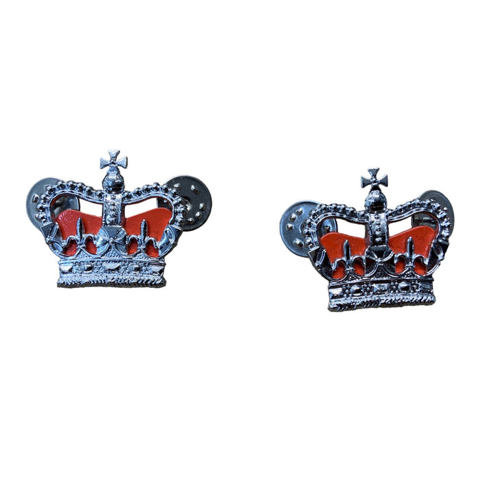 Chrome Metal Crowns Superintendent Rank Dress Tunic Pin Backing Type 2