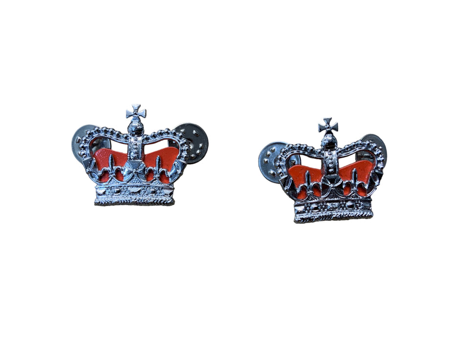 Chrome Metal Crowns Superintendent Police Rank Dress Tunic Pin Backing Type 2