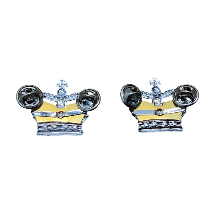Chrome Metal Crowns Superintendent Rank Dress Tunic Pin Backing Type 2