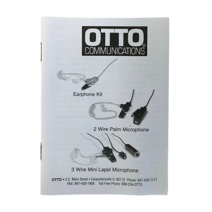 OTTO 2 Wire Palm Microphone Surveillance Kit Heavy Duty Cable Beige EARPIECE07
