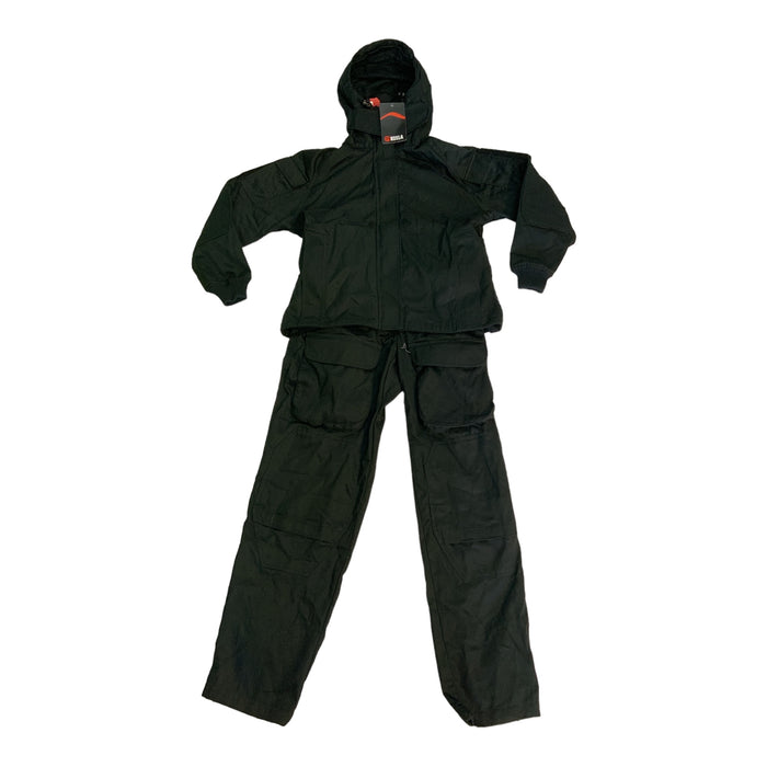 Keela 2 Part Overall Coverall Black Tactical Zip Off Paintballing Airsoft KC04N