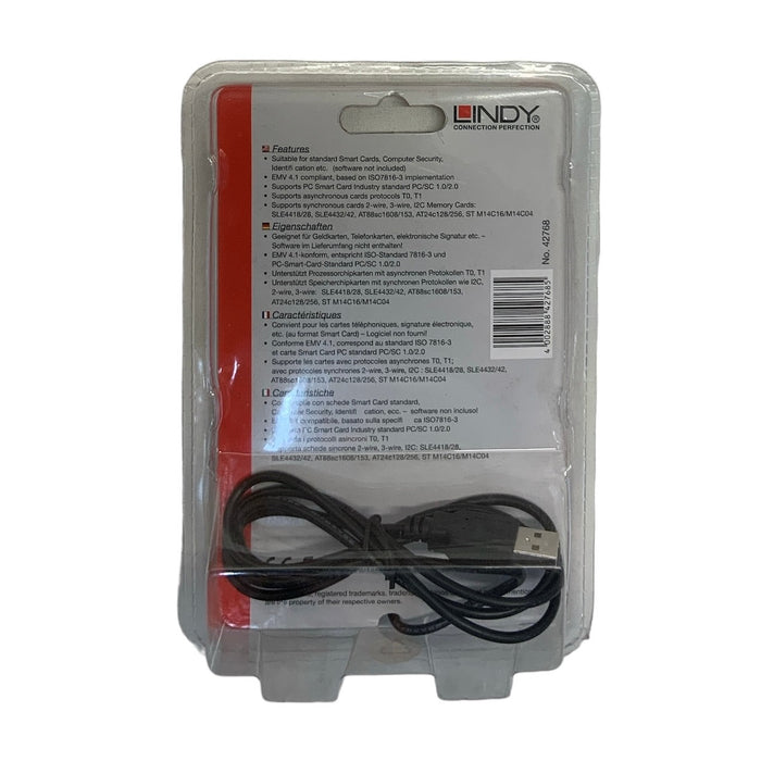 Lindy USB Smart Card Reader High Speed 480Mbit/s New USBREADER01