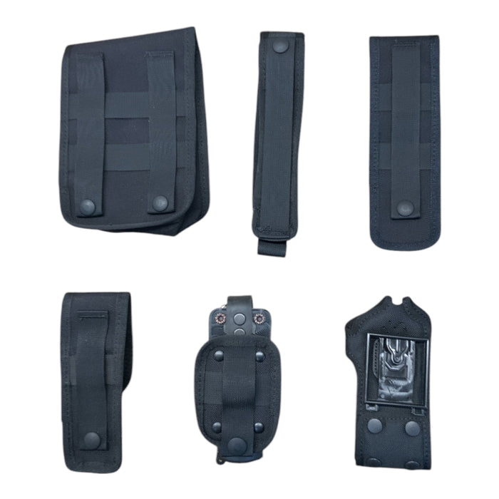 Black Nylon Molle Vest Pouch Kit With 6 Pouches