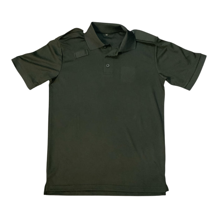 Wicking Shirt With Epaulettes Radio Loop Black Short Sleeve WKS56A