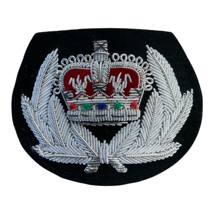 Silver Wire Crown & Leaves Rank Patch for Chief Constable Headwear RNKBDG-COM-2