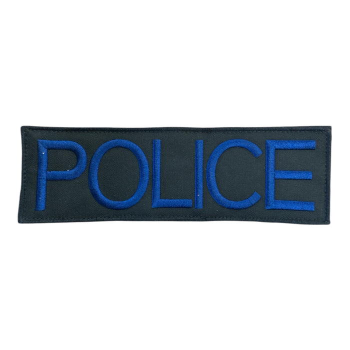 Police Branded POLICE Badge Black with Blue Lettering Hook & Loop Fastening