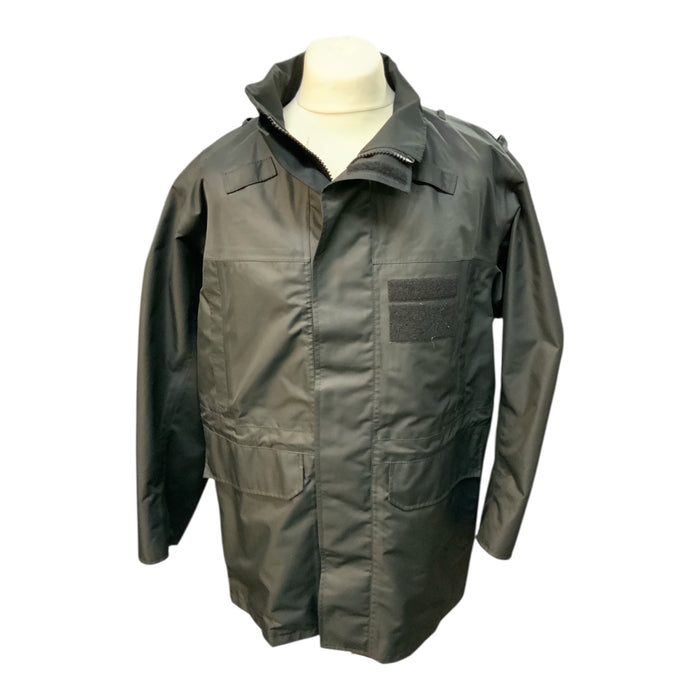 Ex Police Black Polyester Waterproof Jacket OJ230