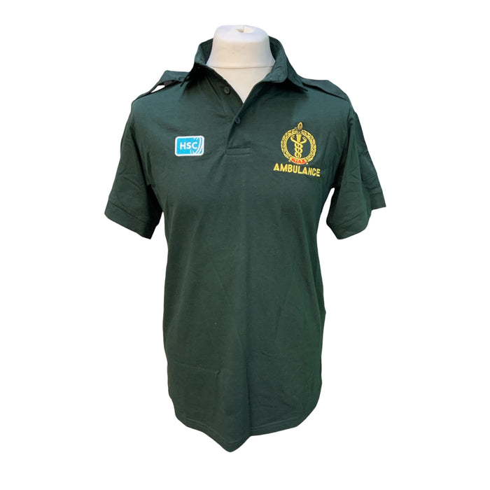 HSC NIAS Branded Ex Ambulance Short Sleeve Polo Shirt Green New GPS01N