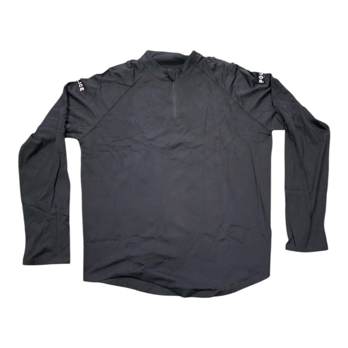 Male Black Police Branded Baselayer Long Sleeve T-Shirt WKS73N