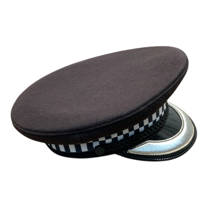 Peaked Cap Silver Braided Black Cord 60cm Theatre Film TV ODDSBPKCAP1B